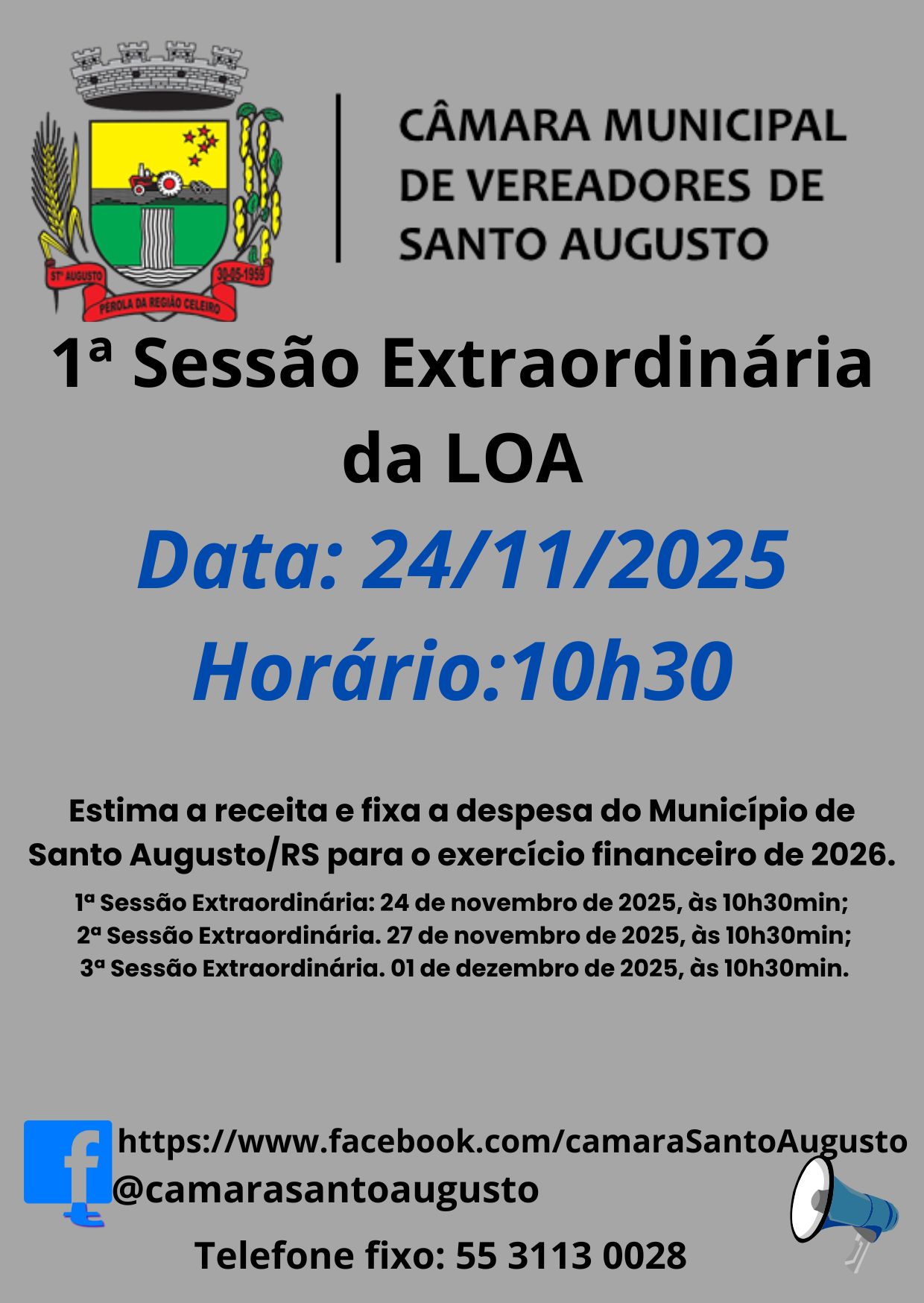 1ª Sessão Extraordinária da LOA