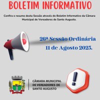 26ª SESSÃO ORDINÁRIA DE 11 DE AGOSTO DE 2025.