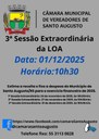 3ª Sessão Extraordinária da LOA
