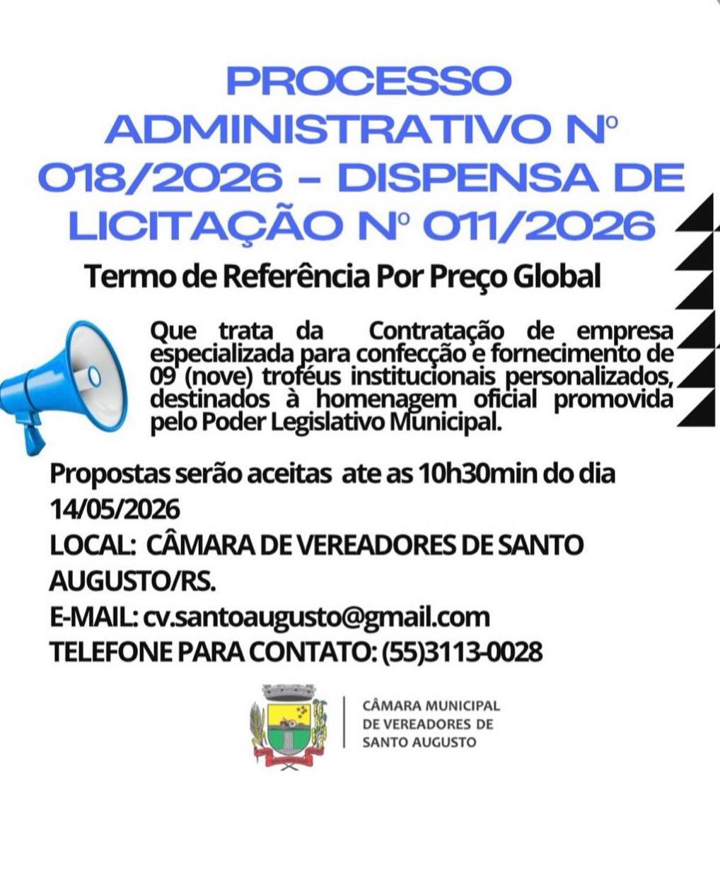 Aviso de Dispensa de Licitação 011/2026