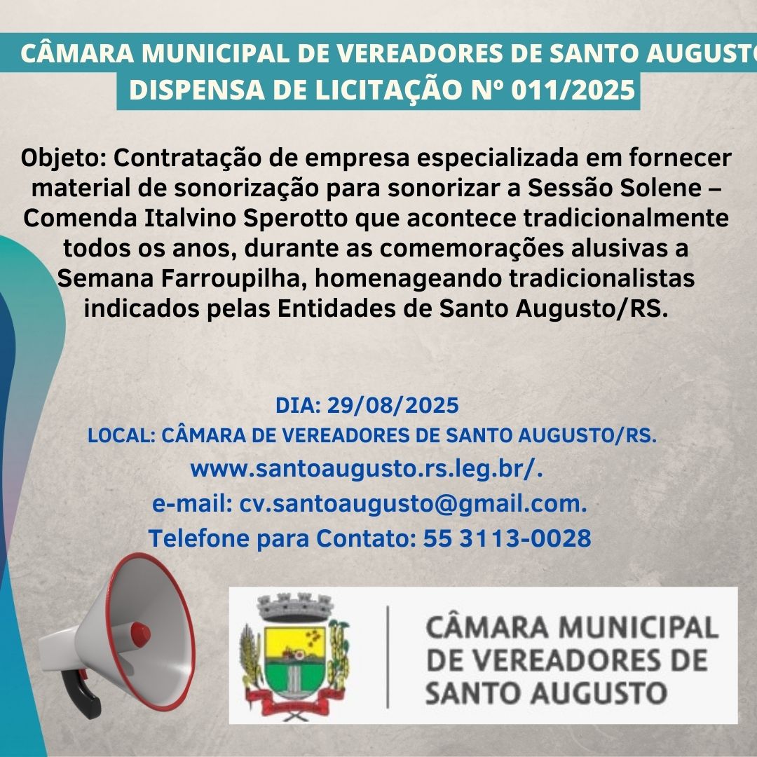 Dispensa de Licitação nº 011/2025