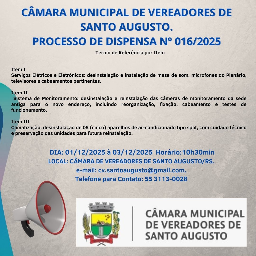 Dispensa de Licitação nº 016/2025