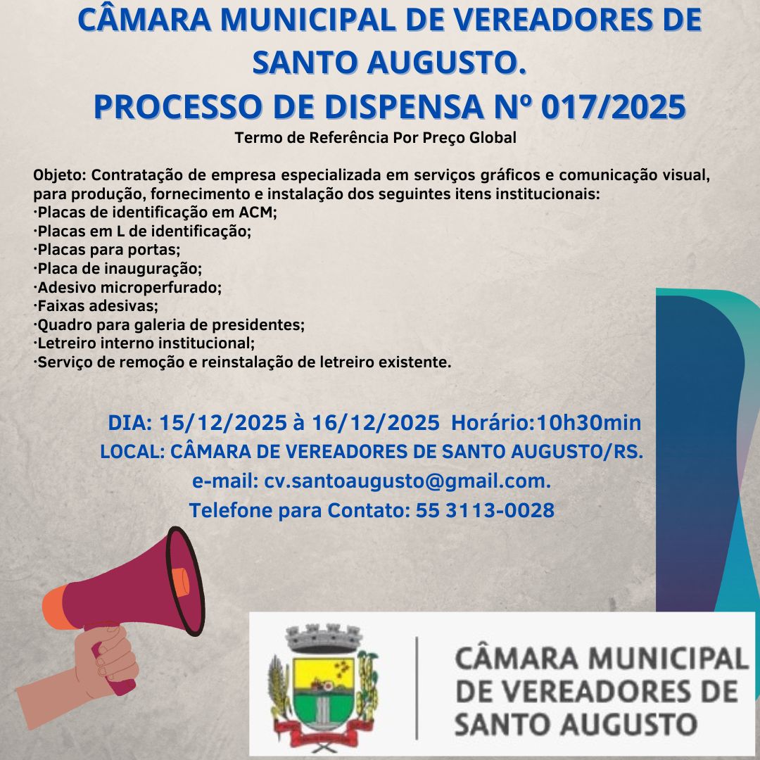 Dispensa de licitação nº 017/2025