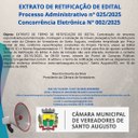 EXTRATO DE RETIFICAÇÃO DE EDITAL  Processo Administrativo nº 025/2025.