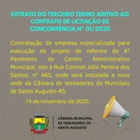 EXTRATO DO TERCEIRO TERMO ADITIVO AO CONTRATO DE LICITAÇÃO DE CONCORRÊNCIA Nº 001/2025