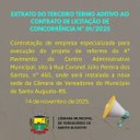 EXTRATO DO TERCEIRO TERMO ADITIVO AO CONTRATO DE LICITAÇÃO DE CONCORRÊNCIA Nº 001/2025