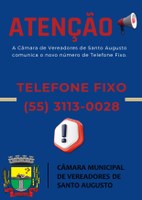 Novo número de Telefone Fixo da Câmara de Vereadores de Santo Augusto