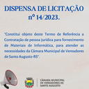 Processo de Dispensa de Licitação nº 14/2023.