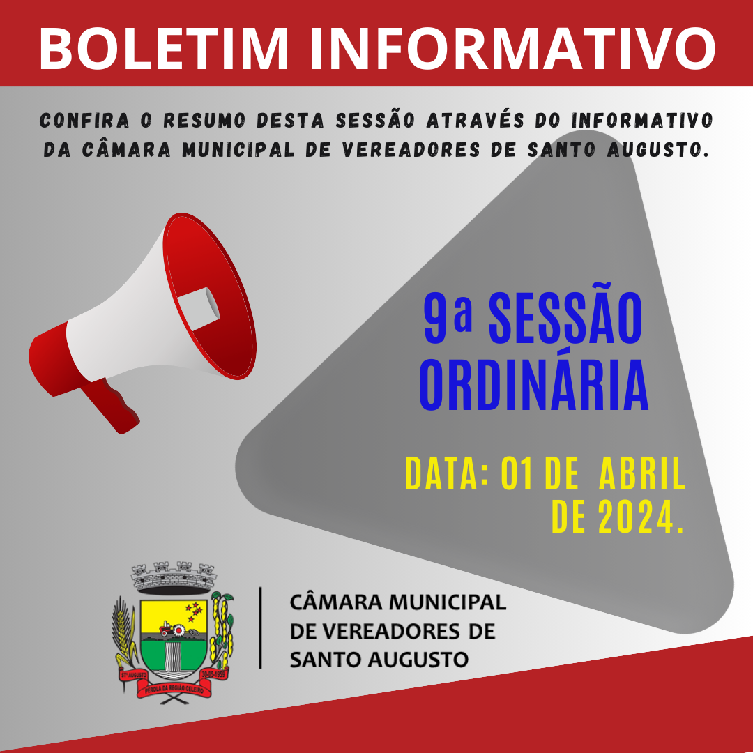 SESSÃO ORDINÁRIA DE 01 DE ABRIL DE 2024.