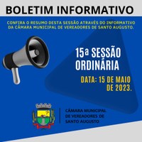 SESSÃO ORDINÁRIA DE 15 DE MAIO DE 2023