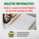 SESSÃO ORDINÁRIA DE 16 DE NOVEMBRO DE 2022